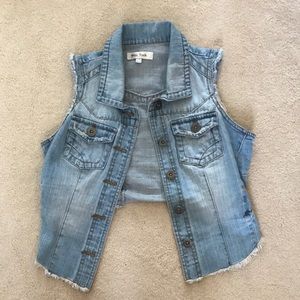 a-line denim vest